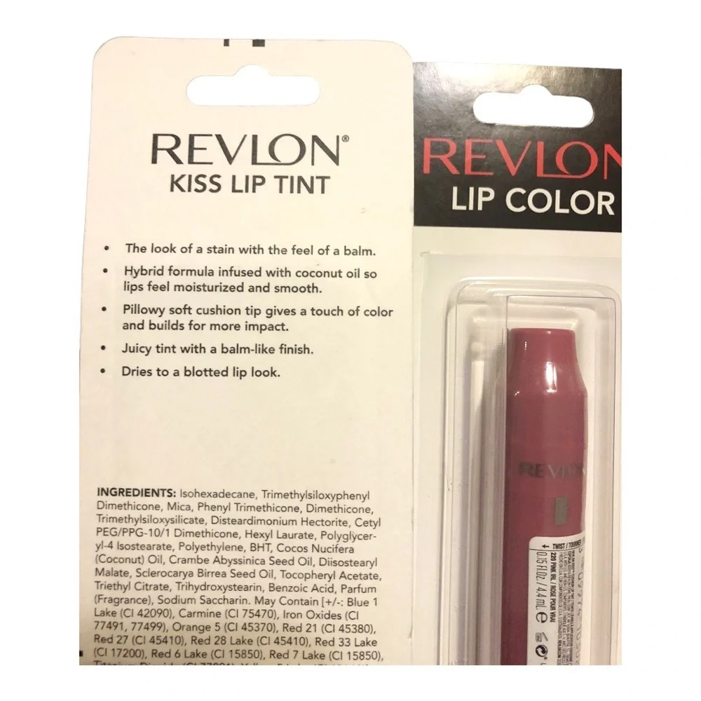 3pk Revlon Kiss‎ Cushion plush Lip Tint- Berry Lit, Pink IRL, #310 (peacy tint)